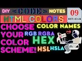 DIY CODE NOTES HTML COLORS JULSTUB