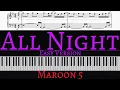 Download Lagu Maroon 5 - All Night | EASY piano cover by Pianotato