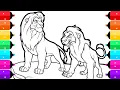 The Lion King Coloring Book Drawing Simba and Scar