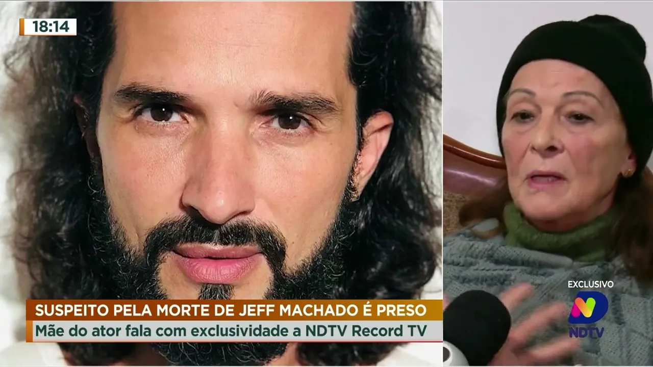 Suspeito pela morte de Jeff Machado é preso: mãe do ator fala com exclusividade a NDTV Record TV