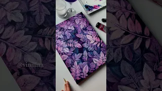 Depth purple leaves painting Mauve leaves painting Canvas painting Step by step painting