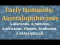 Early Hominids Australopithecines Explained A afarensis A africanus