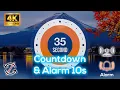 00 35s 35 Second COUNTDOWN with Tick Tock Sound Every Second and Alarm for 10s - No Loop