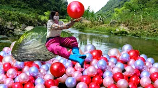 😱🎁Open the giant clam girl and make a fortune, obtaining countless colorful pearls, beautiful