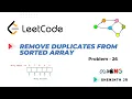Remove Duplicates from Sorted Array Leetcode - 26 Python Tamil