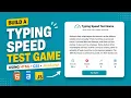Typing Speed Test Game Using HTML CSS JavaScript Typing Test Website Project