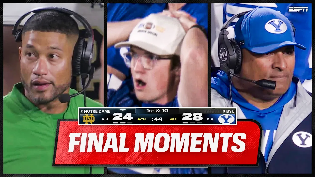 DOWN TO THE LAST PLAY 👀 Notre Dame vs. BYU FINAL MOMENTS 🍿 | ESPN College Football