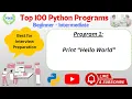 Python Program 001 Hello World in Python First Program for Beginners VMSCLASS
