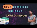 Datatypes in java 12 JAVA COURSE in telugu