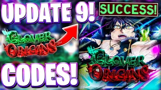 UPDATE 9 BRAND NEW CLOVER ORIGINS CODES FOR UPDATE 9 CODES FOR CLOVER ORIGINS ROBLOX