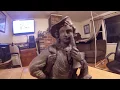 Man and goat statue cleaned Circa 1890 Spelter cast iron lamp