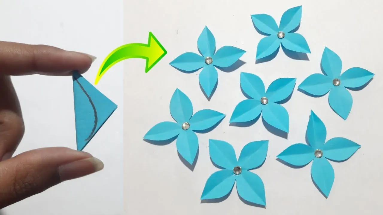 Easy Paper Flower Making Craft | How To Make Paper Flower | Beautiful Paper Flower Making Idea