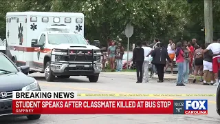 Student speaks after classmate shot killed at bus stop in Gaffney