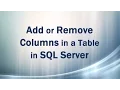 Add or Columns in a Table in SQL Server