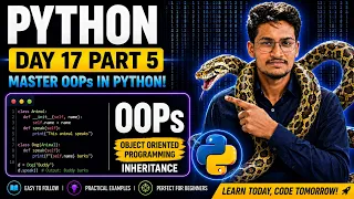 Python Day 17 Part 5 Python OOPs Inheritance full Explanation