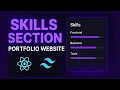 Create a Stunning Skills Section for Your Portfolio Website React Tailwind CSS Tutorial