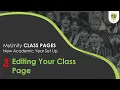 MyUnity New Academic Year Set Up Editing Your Class Page