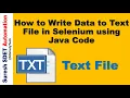 How to Write Data to Text File in Selenium using Java Code