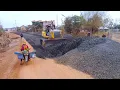 Download Lagu Oh My God, Amazingly_KUMATSU D58p bulldozer spreads thick black rubble to make a strong road.