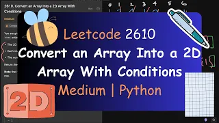Leetcode 2610 Convert an Array Into a 2D Array With Conditions Medium Python