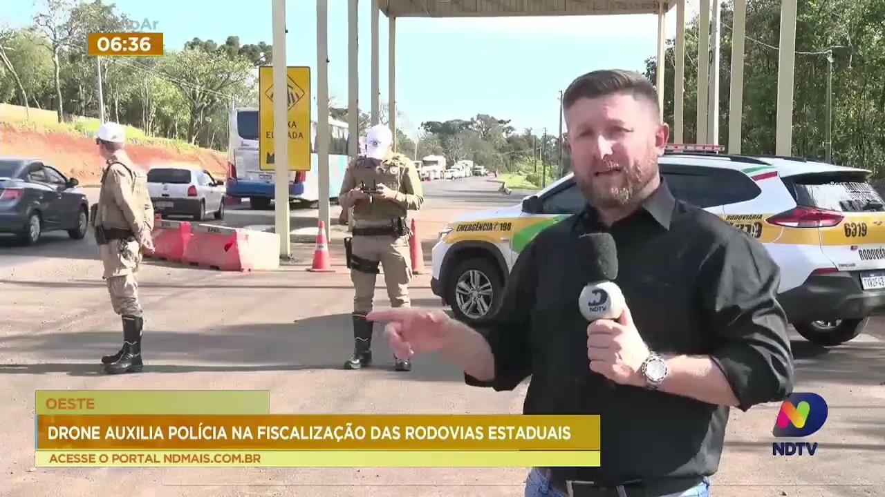Drone auxilia trabalho da PMRv na fiscalização das rodovias de SC