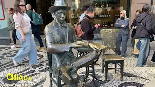 Fernando Pessoa e ruas de Lisboa