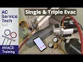 Ductless Mini-Split Single Triple Evacuation Method Step By Step Opening Valves