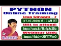 PYTHON Online Training Live Stream - 7 By Mr DURGA Sir