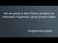 Python Program for Arithmetic Progression