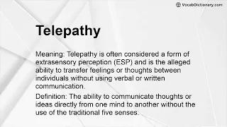 Telepathy Meaning