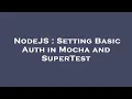 NodeJS Setting Basic Auth in Mocha and SuperTest