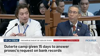 Duterte camp given 15 days to answer prosec’s request on bank records