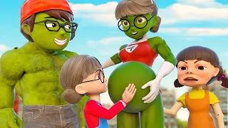 Shocking Hero Family Twist: Doll Squid Game Turns Out to Be Nick Hulk’s Sister! | Scary Teacher 3D