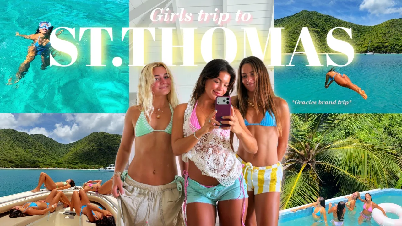 GIRLS TRIP TO ST.THOMAS || Boat day, swimming with turtles, & beach days with Gracies Lounge!!