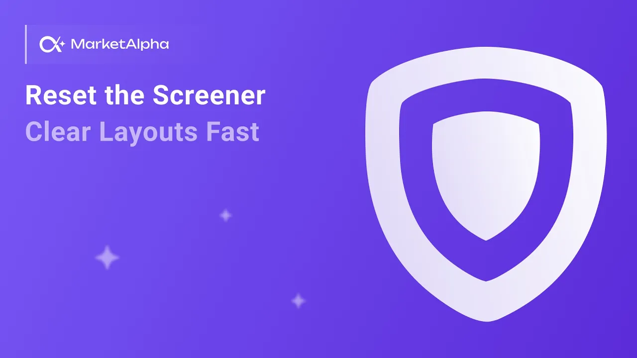 Reset the Screener Clear Layouts Fast 2 min