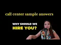 Download Lagu Why Should We Hire You? Call Center Sample Answers | Job Interview