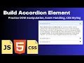 How to code Accordion Component in JavaScript HTML CSS Project for beginners frontend interview