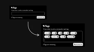 Create Tags Input Box using html css and javascript