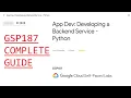 App Dev Developing a Backend Service - Python GSP187