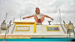 Non-Stop CRITICAL Boat Work | Abandoned Catamaran Restoration