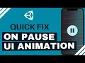 Unity Tutorial Animate UI screen during pause TimeScale 0