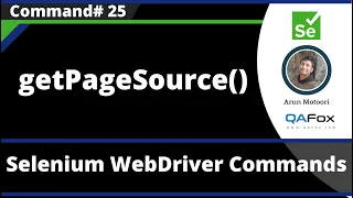 getPageSource Command - Selenium WebDriver