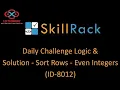 skillrack daily challenge logic and solution - sort rows