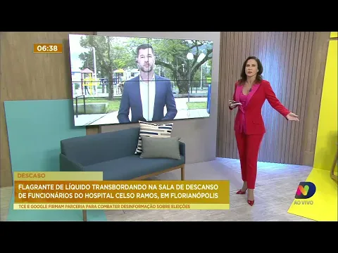 Vazamento de esgoto é flagrado no Hospital Celso Ramos, em Florianópolis