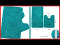 HEBE Bath Rug Set of 2 Microfiber Contour Rugs Soft Shaggy Non Slip Bathroom Shower Mat