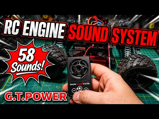 GT Power - Simulation RC Engine Sound System Simulator with 58 Pre-Programmed Sound Effects (works in-line with ESC RX wire)