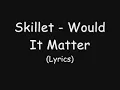 Skillet - Would It Matter (Lyrics)