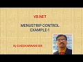 MenuStrip Control in VB Net by D Kesharwani Sir