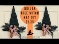 DOLLAR TREE HALLOWEEN WITCH HAT WREATH DIY USING LACE TABLE RUNNERS EASY INEXPENSIVE TUTORIAL