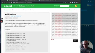 Javascript Coding Challenge - Edabit Valid Hex Code